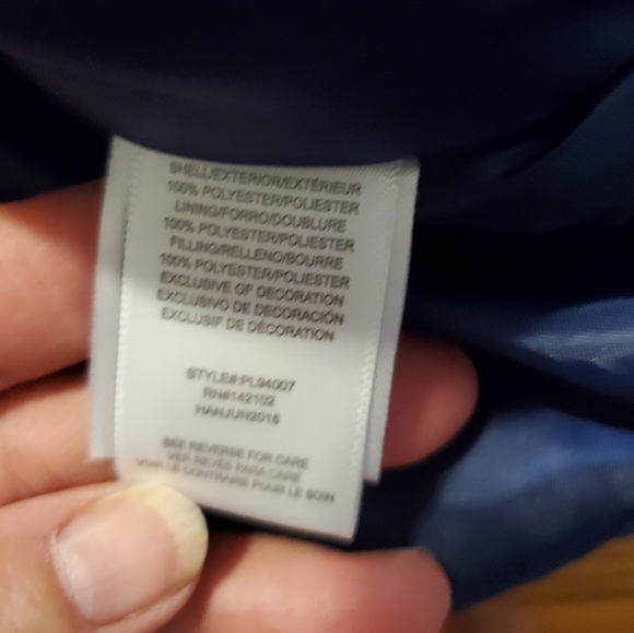 Sportoli Girls Hooded Puffer Coat - size 10-12 - navy - Picture 7 of 7